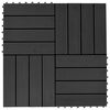 vidaXL Piastrella per Decking 11 pcs Nero 30 x 30 cm WPC