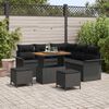 vidaXL Set Divano da Giardino 8 pcs Nero polyrattan
