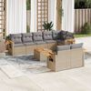 vidaXL Set Divano da Giardino 9 pz con Cuscini Beige in Polyrattan