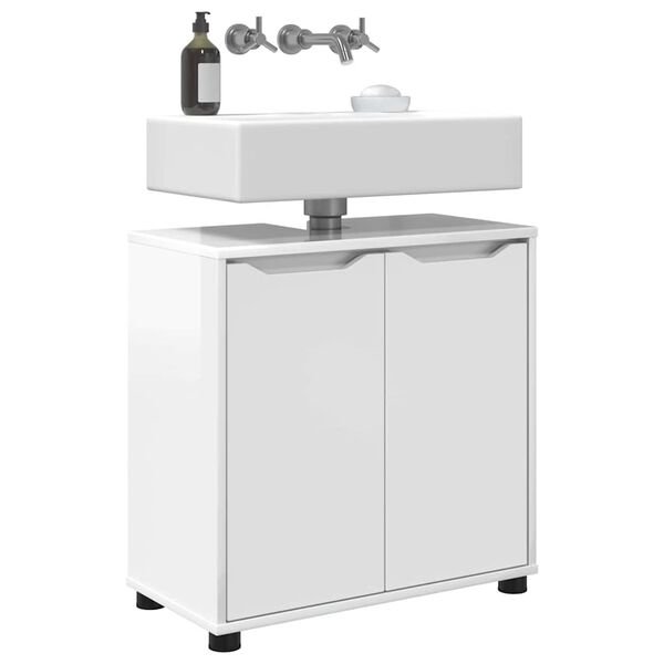 vidaXL Mobile per lavabo da bagno Bianco Lucido 60 x 30 x 60 cm