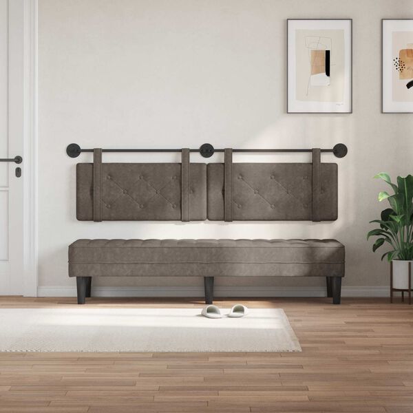 vidaXL Testata appesa Grigio 170 x 55 x 5 cm PU Antico