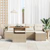 vidaXL Set Divano da Giardino 6 pcs Beige Poly Rattan