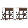 vidaXL Armadio da Notte 2 pz Rovere Marrone 41 x 31 x 51 cm
