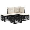 vidaXL Set Divano da Giardino 5 pcs Nero polyrattan