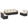 vidaXL Set Divani da Giardino con Cuscini 8 pz Nero in Polyrattan