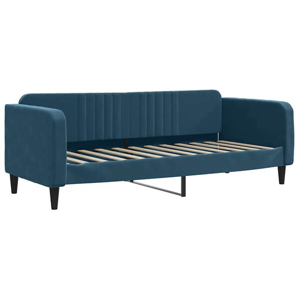 vidaXL Divano Letto con Materasso Blu 80x200 cm in Velluto