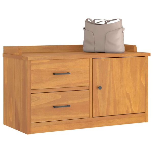 vidaXL Panca da Corridoio SANDNES 87x40x50 cm Legno Massello di Pino