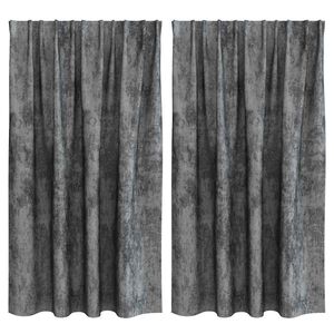 vidaXL Tende in Velluto 2 pz Grigio 140 x 140 cm Velluto