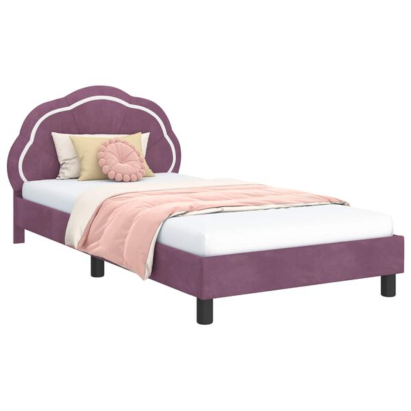 vidaXL Struttura letto bambini con testata Viola 80 x 200 cm Velluto