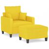 vidaXL Poltrona con Poggiapiedi Giallo Chiaro 60 cm in Tessuto