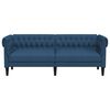 vidaXL Divano Chesterfield a 3 Posti Blu in Tessuto