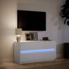 vidaXL Mobile Porta TV con LED Bianco 100x34x50 cm in Truciolato