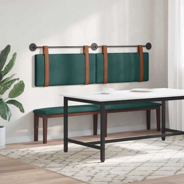 vidaXL Testata appesa Verde Scuro 170 x 55 x 5 cm PU Antico
