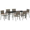 vidaXL Set da Pranzo per Giardino con cuscino 7 pcs Grigio polyrattan