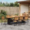 vidaXL Set da Pranzo per Giardino 9 pcs Nero e Marrone polyrattan