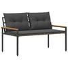 vidaXL Panchina da esterno 2 -Seater 116 x 67,5 x 72 cm polyrattan