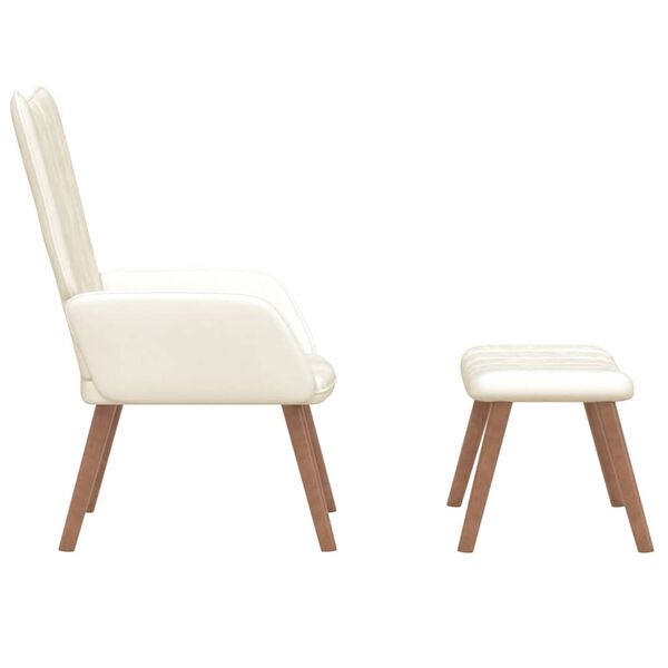 vidaXL Poltrona Relax con Poggiapiedi Bianco Crema in Velluto