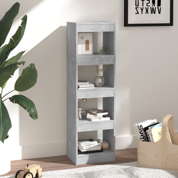 vidaXL Libreria/Divisorio Grigio Cemento 40x30x135 cm