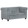 vidaXL Divano Chesterfield a 2 Posti Grigio in Vera Pelle