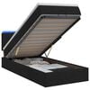 vidaXL Letto Ottomano con Materasso e LED Nero 80 x 200 cm Tessuto