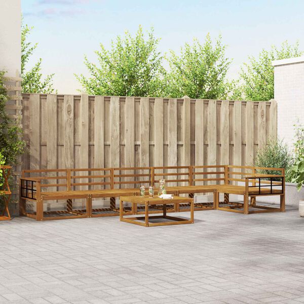 vidaXL Set di divani da esterno 7 pcs Naturale