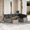 vidaXL Set Divani da Giardino 7pz con Cuscini Grigio Chiaro Polyrattan