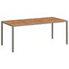 vidaXL Tavolo Giardino 190x90x75 cm Polyrattan Legno di Acacia Grigio