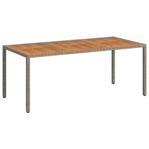 vidaXL Tavolo Giardino 190x90x75 cm Polyrattan Legno di Acacia Grigio