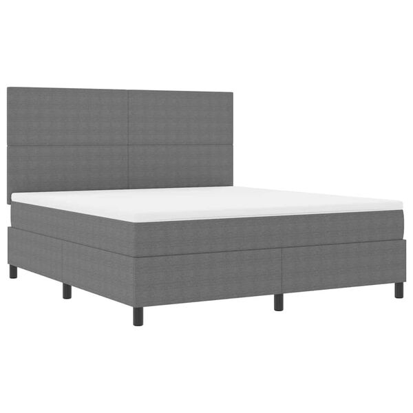 vidaXL Letto a molle con testiera Grigio chiaro e bianco 180 x 200 cm