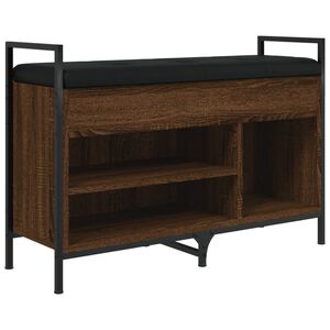 vidaXL Panca Porta Scarpe Rovere Marrone 85,5x32x57,5 cm