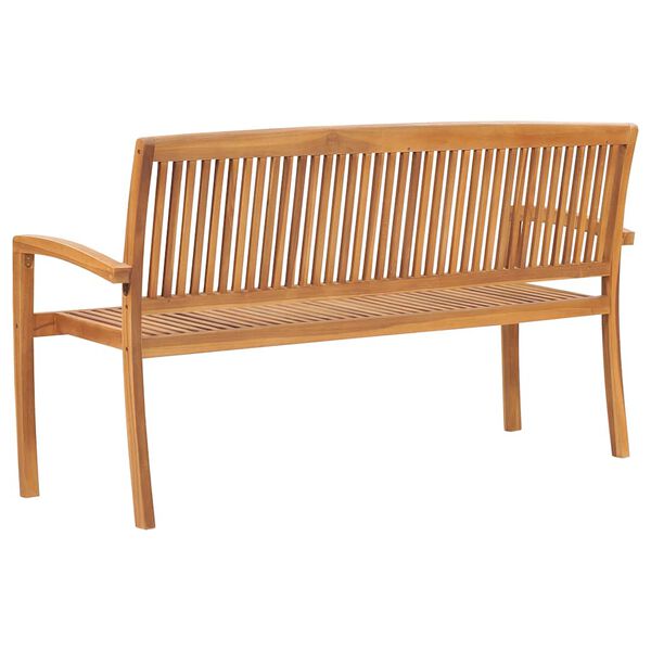 vidaXL Panchina Giardino Impilabile 3 Posti 159 cm Legno Massello Teak