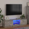 vidaXL Mobile Porta TV con Luci LED Grigio Cemento 140x40x36 cm