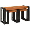 vidaXL Tavolo Nesting 3 pz Marrone e Nero 82 x 40 x 45 cm
