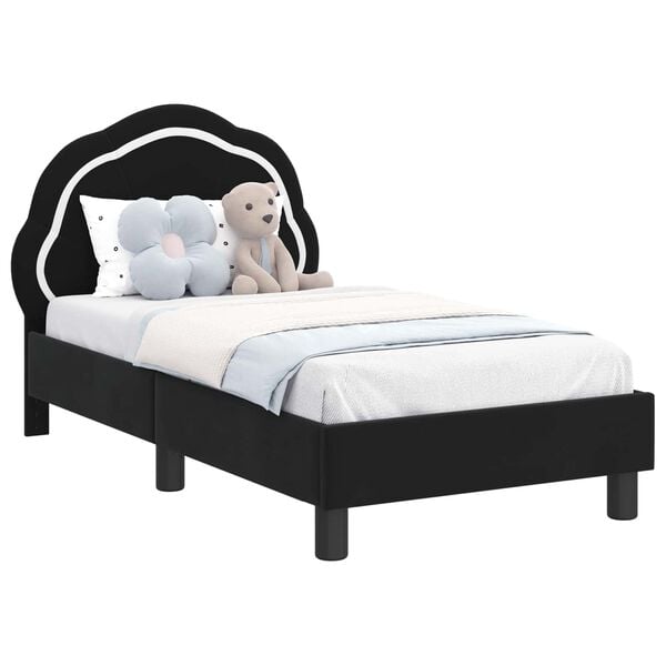 vidaXL Struttura letto per bambini con testata Nero 70 x 140 cm