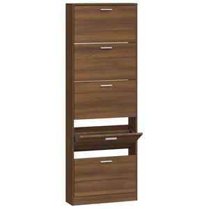vidaXL Scarpiera Rovere Marrone 59x17x169 cm in Legno Multistrato