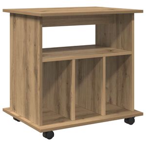 vidaXL Armadietto con Ruote Rovere Artigianale 60x45x60 cm Truciolato