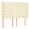 vidaXL Testiera ad Orecchio Crema 147x16x118/128 cm in Similpelle