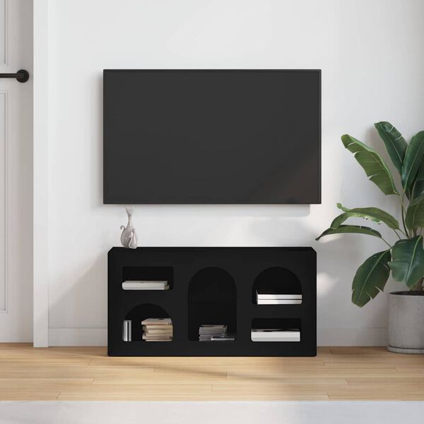 vidaXL Mobile TV Nero 80 x 35 x 40 cm Legno multistrato