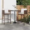 vidaXL Sgabelli da Bar con Cuscini 2 pz Marroni in Polyrattan