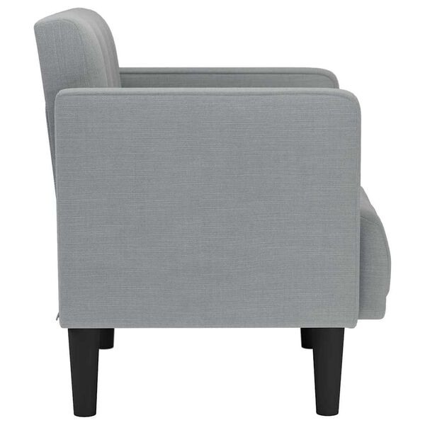 vidaXL Divano Sedia con Braccioli Grigio Chiaro 53 cm in Tessuto