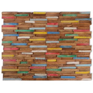 vidaXl Pannelli per Pareti 10 pz 1,03 m&sup2; in Legno Massello di Teak