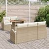 vidaXL Set Divano da Giardino con cuscino 6 pcs beige e panna