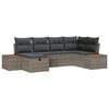 vidaXL Set Divano da Giardino 6 pz Grigio polyrattan
