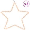vidaXL Figure Natalizie Stelle con 48 LED 3 pz Bianco Caldo 56 cm