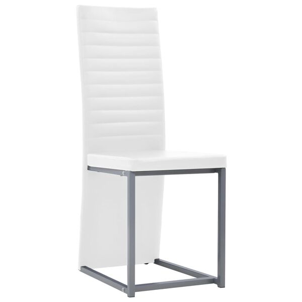 vidaXL Set da Pranzo 7 pz in Acciaio e Vetro Temperato Nero e Bianco