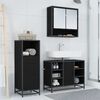 vidaXL Set di mobili per il bagno 3 pcs Rovere Nero Legno multistrato