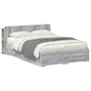 vidaXL Telaio del letto con storage Sonoma grigio 160 x 200 cm
