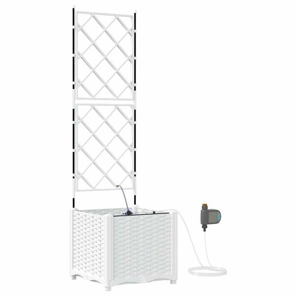 vidaXL Vaso da giardino Bianco 40 x 40 x 142 cm Plastica