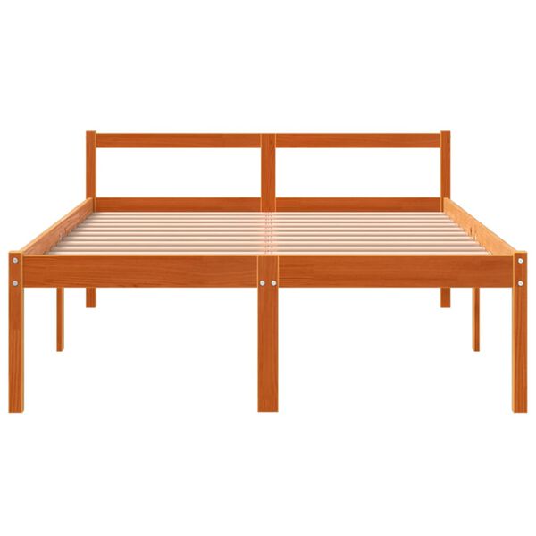 vidaXL Letto per Anziani Marrone Cera 120x190cm Legno Massello di Pino