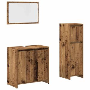 vidaXL Set Mobili da Bagno 3 pz Legno Antico in Legno Multistrato